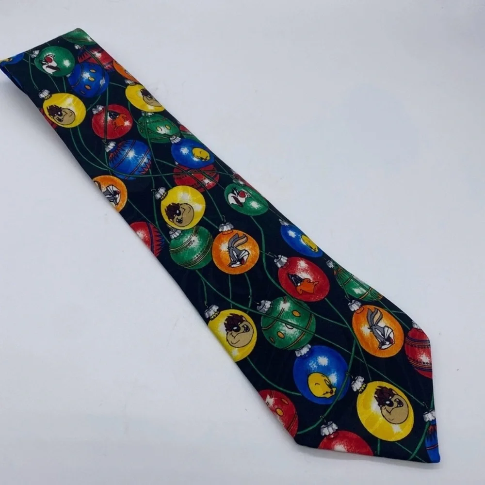 Looney Tunes Vintage Christmas Decorations Necktie 1995